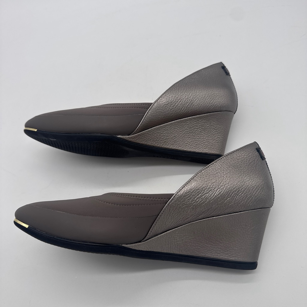 COLE HAAN Grand Series Gray & Silver Metallic Wedge Size 7B - Picture 5 of 8